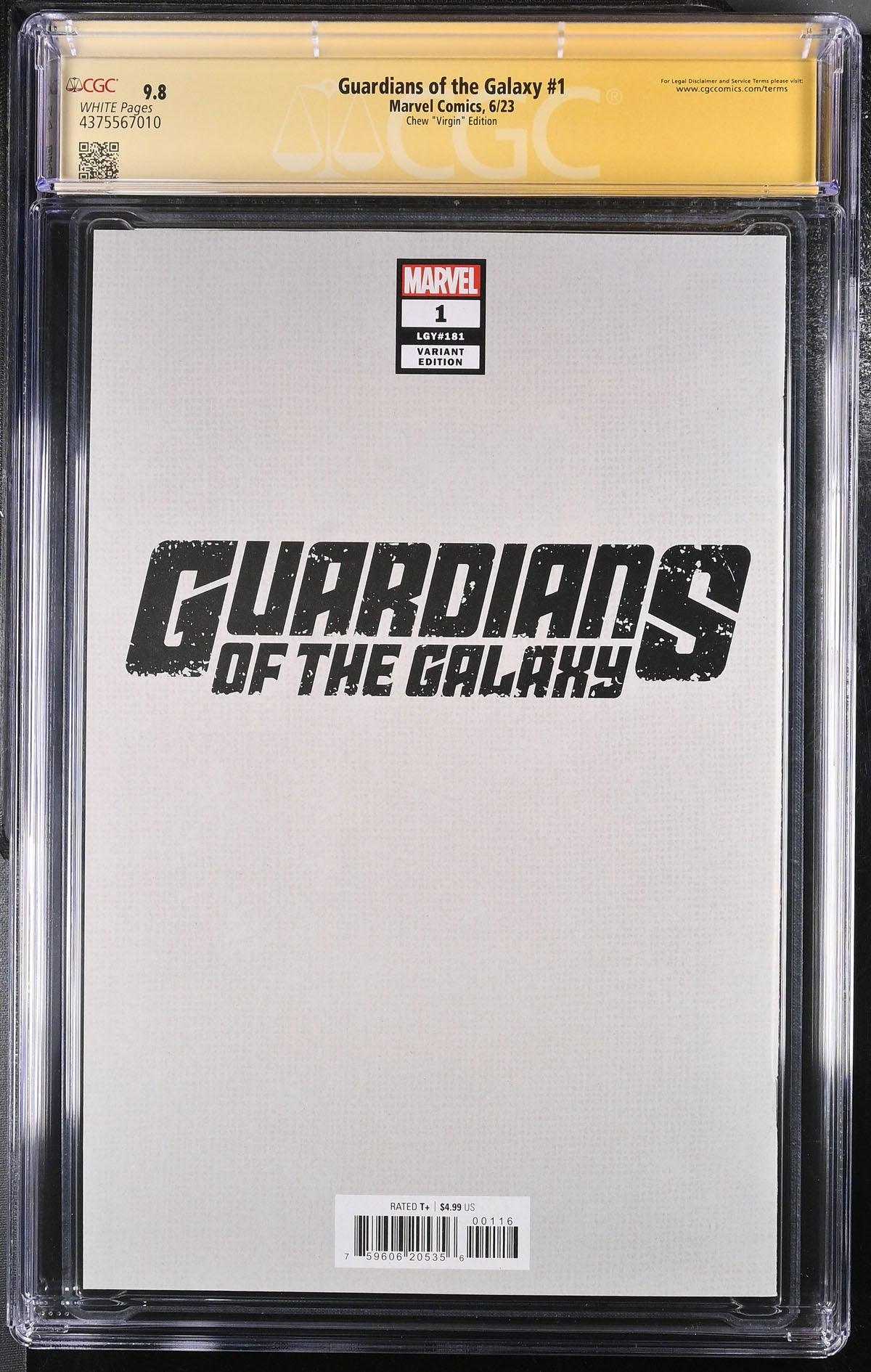 CGC GUARDIANS OF THE GALAXY VOL 7 #1 1:50 CHEW "VIRGIN" EDITION (9.8) SIGNATURE SERIES - SIGNED BY DERRICK CHEW - Kings Comics