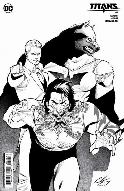 TITANS VOL 4 (2023) #7 CVR E INC 1:50 CLAYTON HENRY B&W CARD STOCK VAR