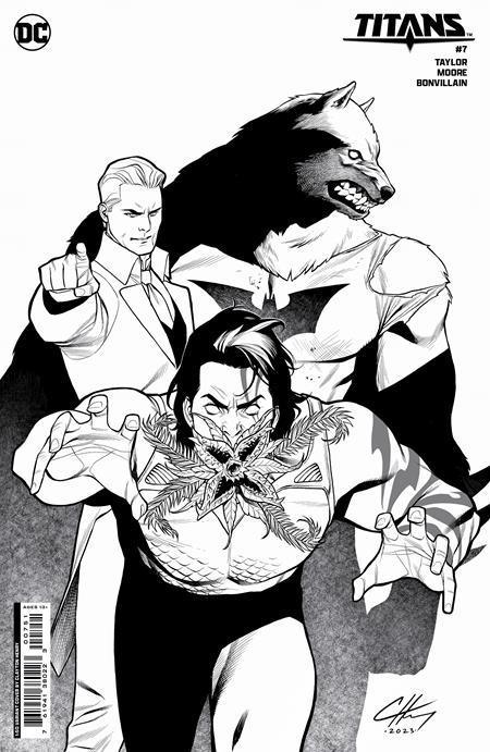 TITANS VOL 4 (2023) #7 CVR E INC 1:50 CLAYTON HENRY B&W CARD STOCK VAR