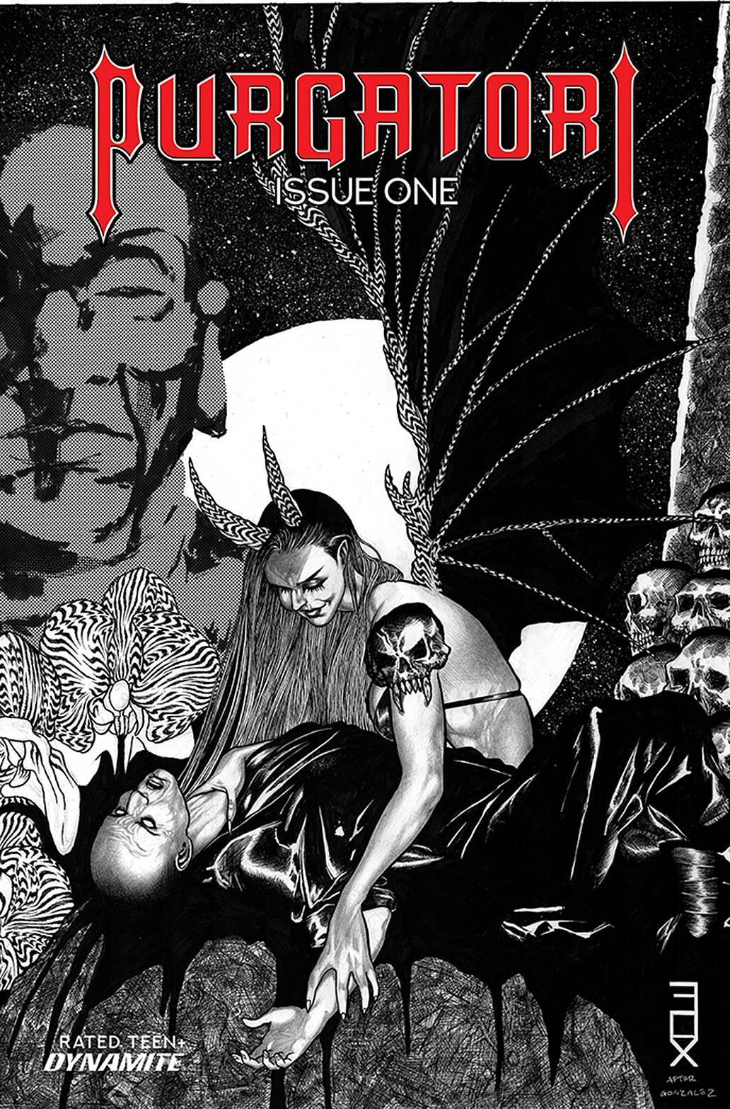 PURGATORI VOL 4 #1 CVR G 15 COPY INCV FOX B&W - Kings Comics