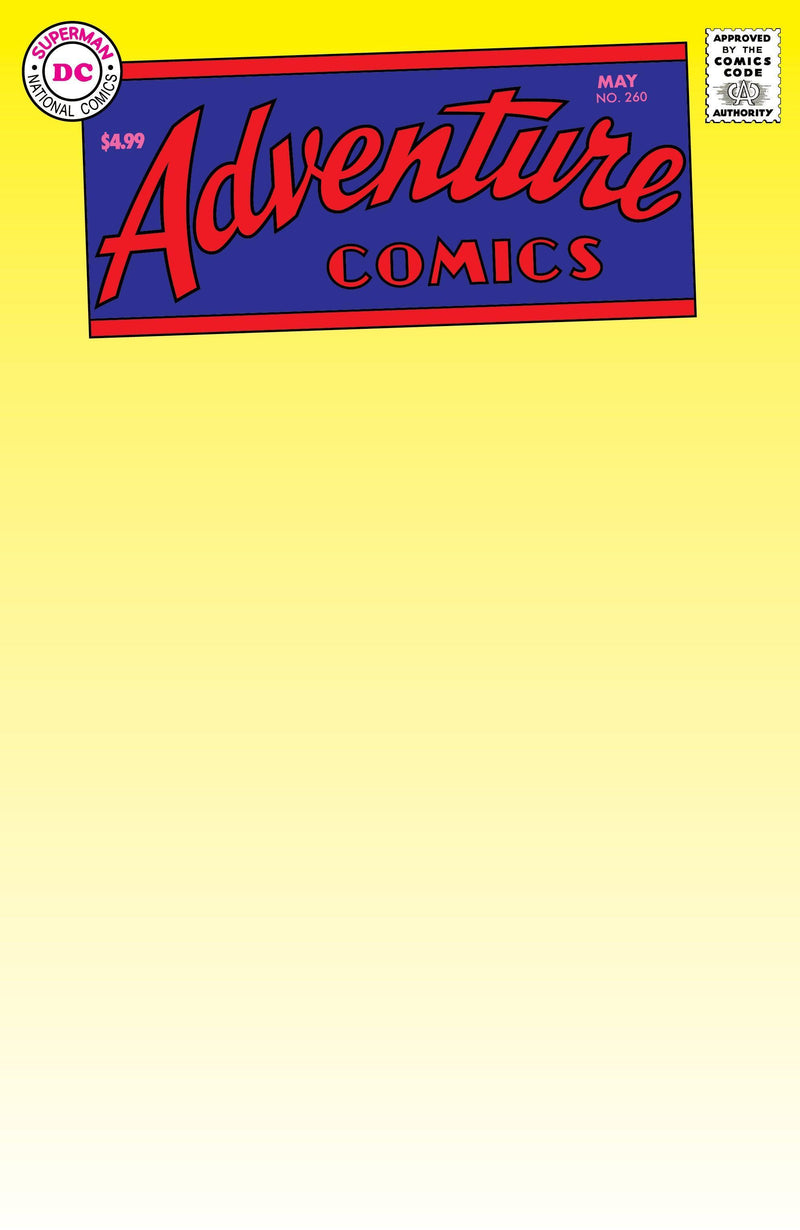 ADVENTURE COMICS (1938) #260 FACSIMILE EDITION (2023) CVR B BLANK CARD STOCK VAR