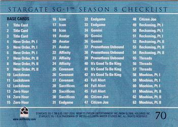 STARGATE SG-1 SEASON 8 BASE CARD SET - Kings Comics