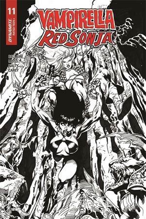 VAMPIRELLA RED SONJA #11 7 COPY CASTRO B&W FOC INCV - Kings Comics