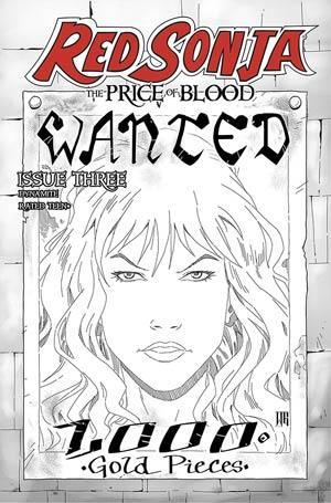 RED SONJA PRICE OF BLOOD #3 15 COPY GEOVANI B&W INCV