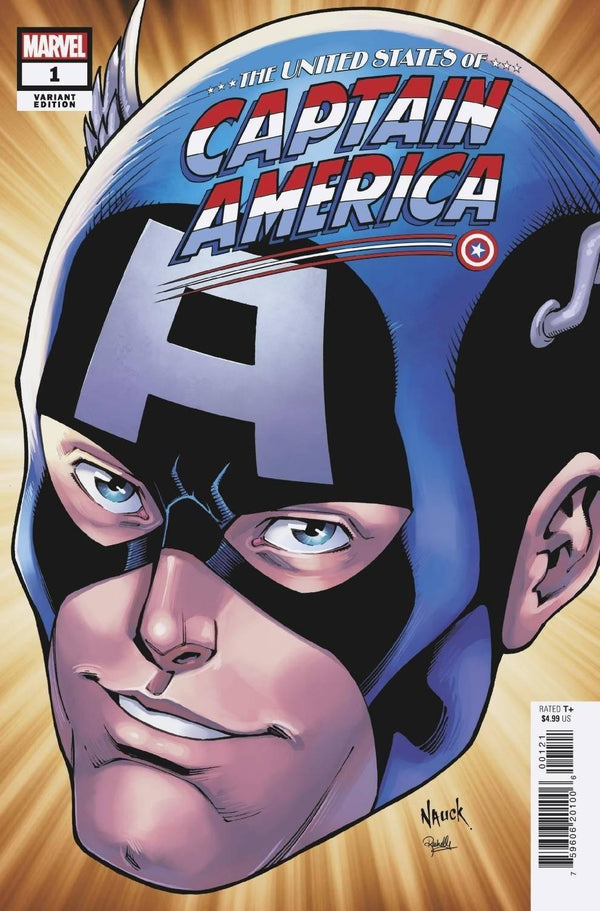 UNITED STATES CAPTAIN AMERICA #1 NAUCK HEADSHOT VAR