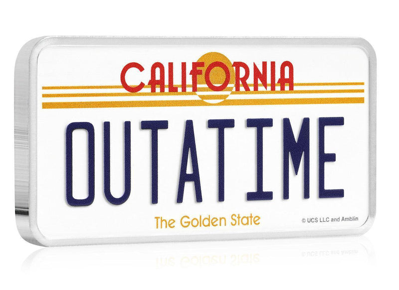 BACK TO THE FUTURE 35TH ANNIVERSARY 2020 10oz SILVER LICENSE PLATE COIN