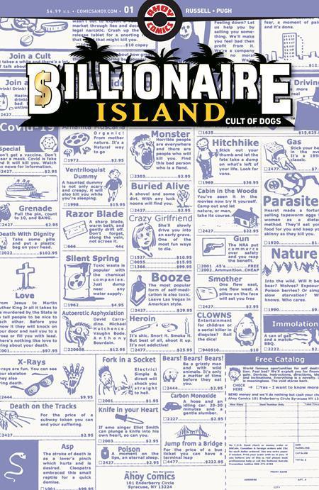 BILLIONAIRE ISLAND CULT OF DOGS #1 CVR B 3 COPY SHANNON WHEELER UNLOCK VAR - Kings Comics