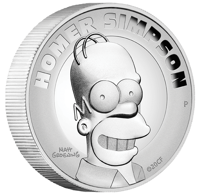 SIMPSONS - HOMER 2021 2oz SILVER PROOF HIGH RELIEF COIN - Kings Comics