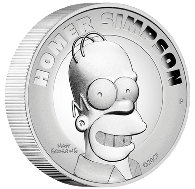 SIMPSONS - HOMER 2021 2oz SILVER PROOF HIGH RELIEF COIN