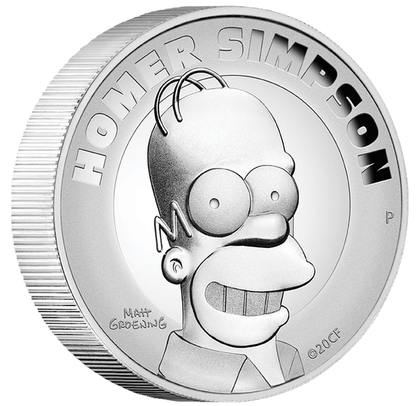 SIMPSONS - HOMER 2021 2oz SILVER PROOF HIGH RELIEF COIN