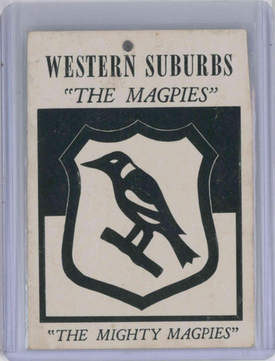 1968 SCANLENS RUGBY LEAGUE WESTERN SUBURBS MAGPIES CREST LOGO EMBLEM