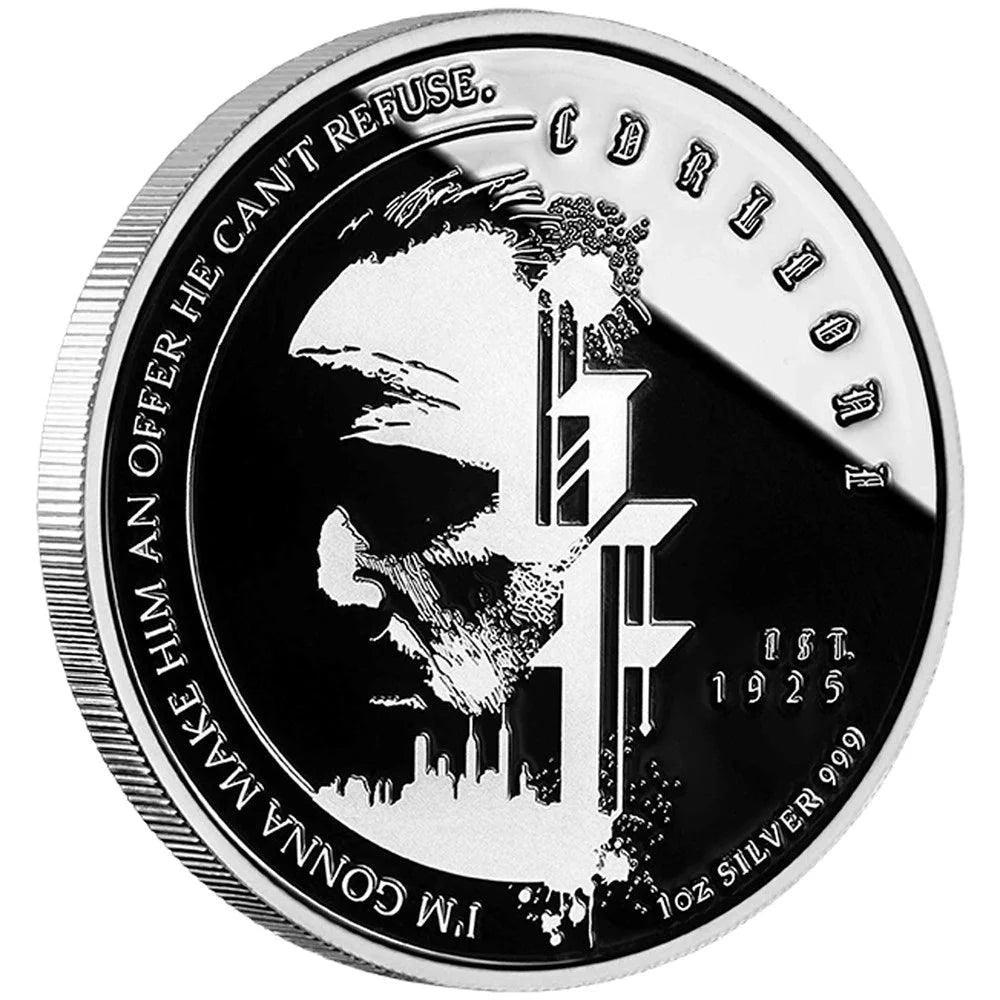THE GODFATHER 50TH ANNIVERSARY 2022 1oz SILVER ENAMELLED COIN - Kings Comics