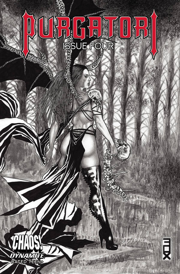 PURGATORI VOL 4 #4 CVR F 15 COPY INCV FOX B&W