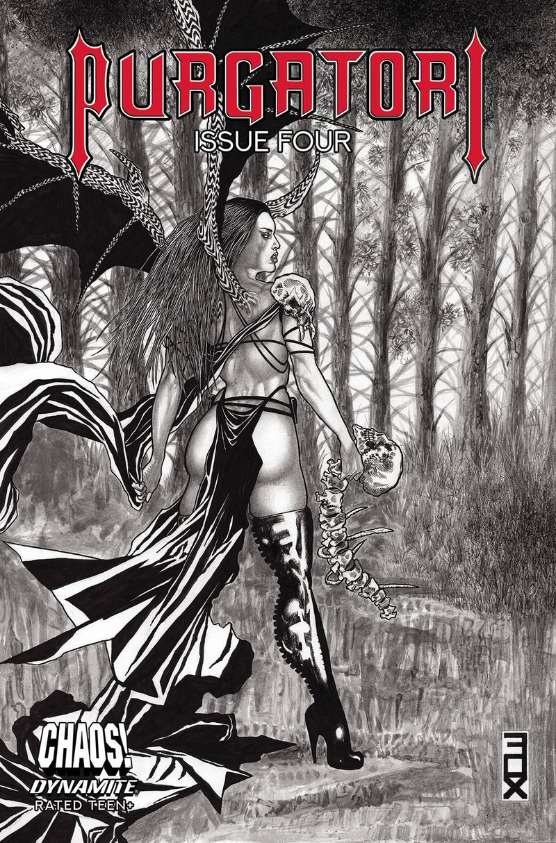 PURGATORI VOL 4 #4 CVR F 15 COPY INCV FOX B&W