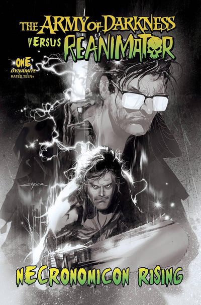 ARMY OF DARKNESS VS REANIMATOR NECRONOMICON RISING #1 CVR G 20 COPY INCV SAYGER B&W
