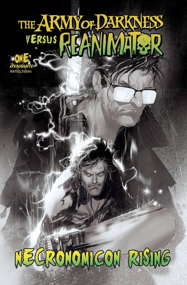 ARMY OF DARKNESS VS REANIMATOR NECRONOMICON RISING #1 CVR G 20 COPY INCV SAYGER B&W