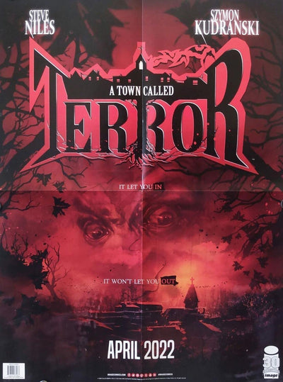 A TOWN CALLED TERROR / BLOOD-STAINED TEETH DOUBLE SIDED FOLDED PROMO POSTER