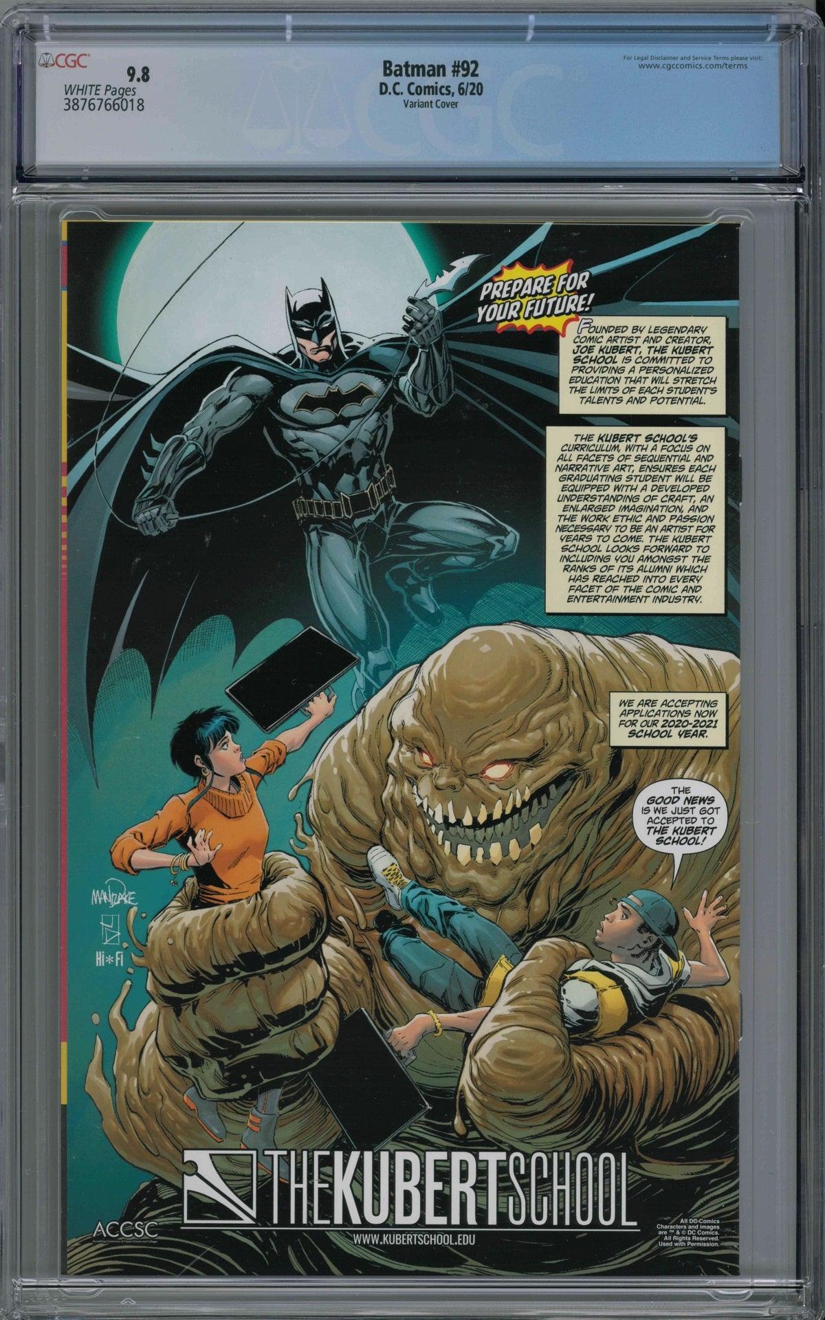 CGC BATMAN VOL 3 #92 VARIANT COVER (9.8) - Kings Comics