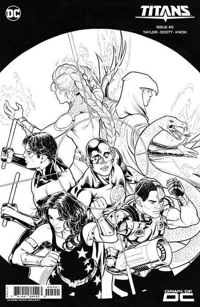 TITANS VOL 4 (2023) #5 CVR G INC 1:50 NICOLA SCOTT B&W CARD STOCK VAR