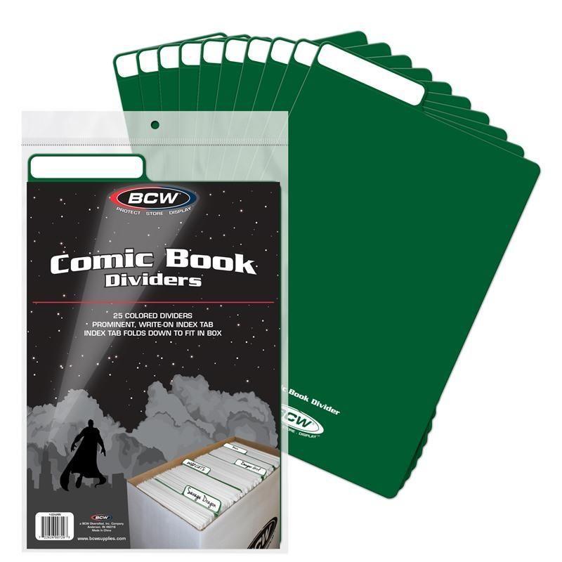 BCW COMIC BOOK DIVIDERS - GREEN (25 PACK) - Kings Comics