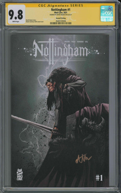 CGC NOTTINGHAM #1 2ND PRINT (9.8) SIGNATURE SERIES - SIGNED BY DAVID HAZAN - MAD CAVE
