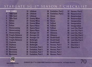 STARGATE SG-1 SEASON 7 BASE CARD SET - Kings Comics