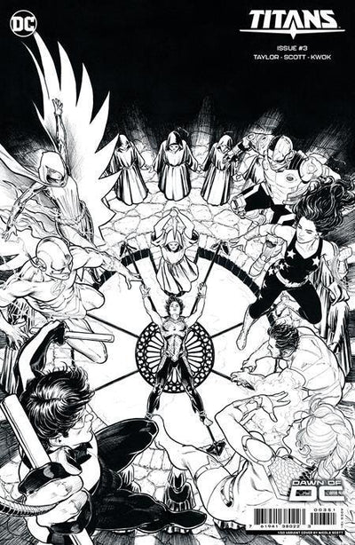 TITANS VOL 4 (2023) #3 CVR E INC 1:50 NICOLA SCOTT B&W CARD STOCK VAR