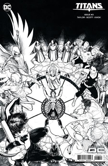 TITANS VOL 4 (2023) #3 CVR E INC 1:50 NICOLA SCOTT B&W CARD STOCK VAR