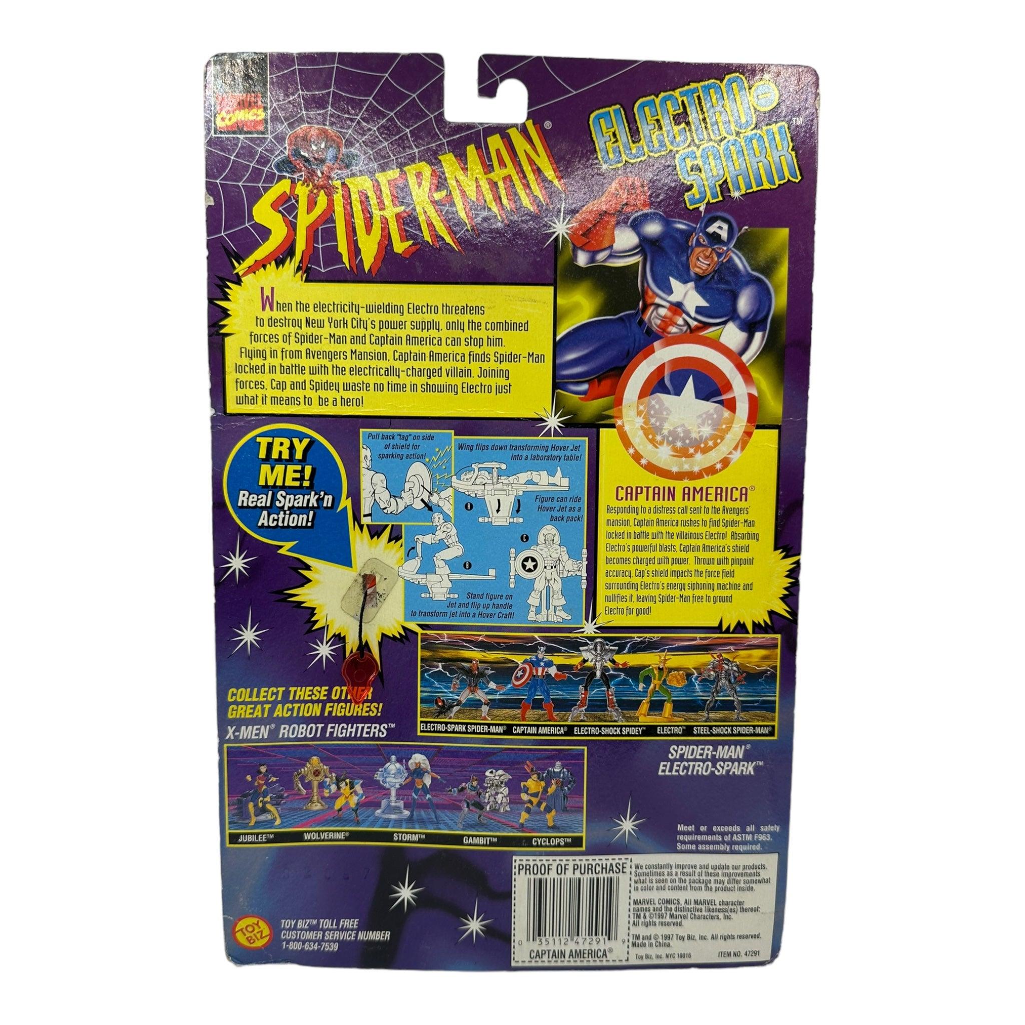 1997 TOYBIZ SPIDER-MAN ELECTRO SPARK CAPTAIN AMERICA AF - Kings Comics