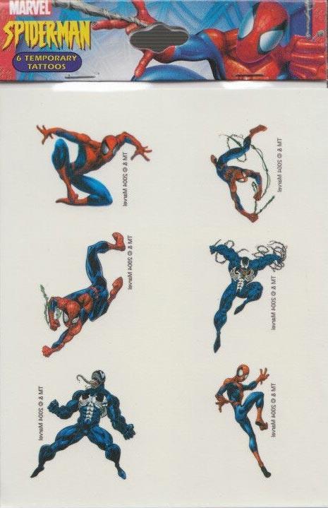 VINTAGE SPIDER-MAN TEMPORARY TATTOO SET (2004)