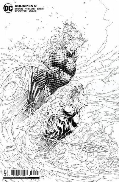 AQUAMEN #2 CVR C JIM LEE BLACK & WHITE CARD STOCK VAR