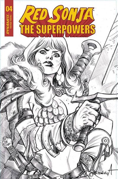 RED SONJA THE SUPERPOWERS #4 11 COPY DAVILA B&W FOC INCV