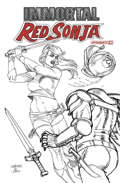IMMORTAL RED SONJA #4 CVR G 15 COPY INCV LINSNER B&W