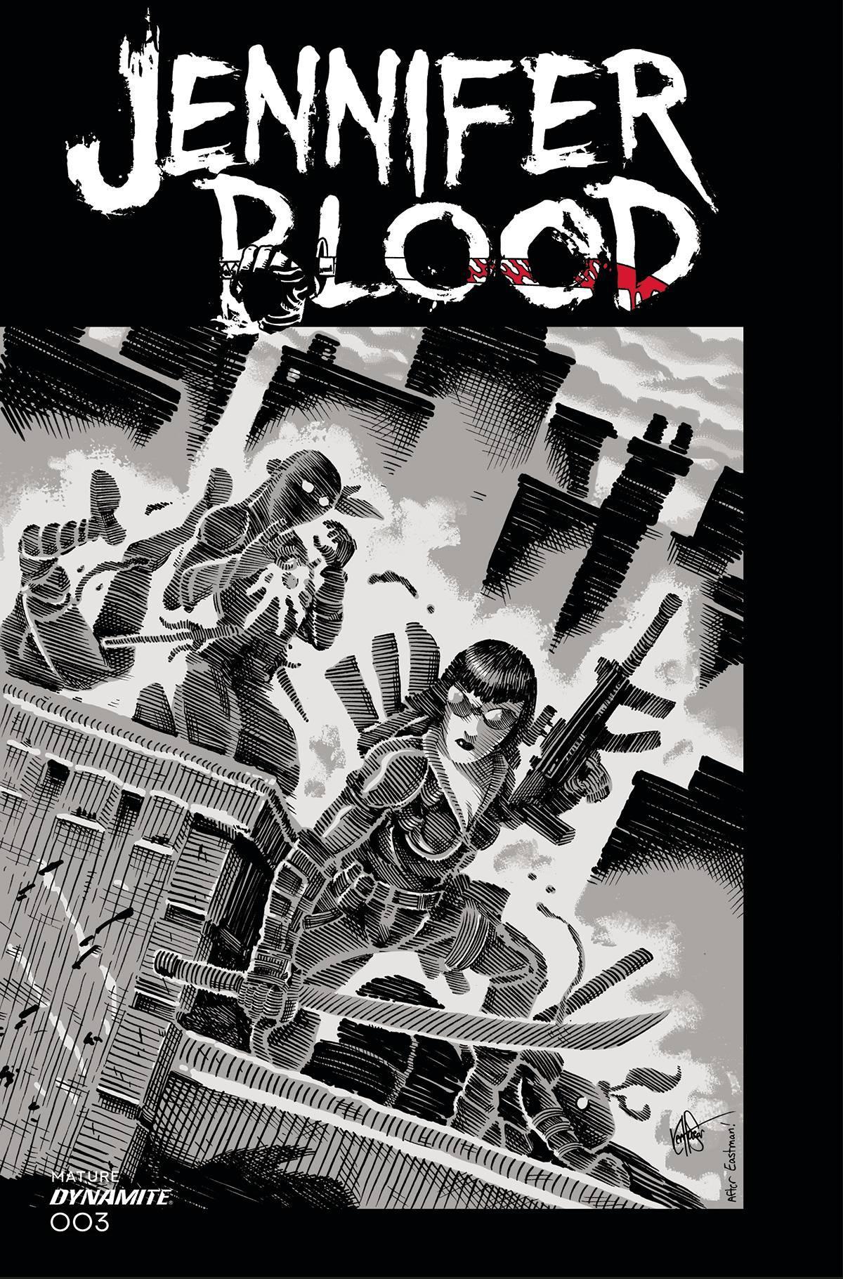 JENNIFER BLOOD VOL 2 #3 CVR O 1:11 COPY FOC INCV TMNT HOMAGE HAESER - Kings Comics