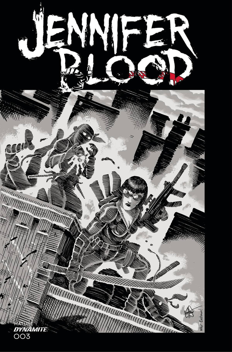 JENNIFER BLOOD VOL 2 #3 CVR O 1:11 COPY FOC INCV TMNT HOMAGE HAESER