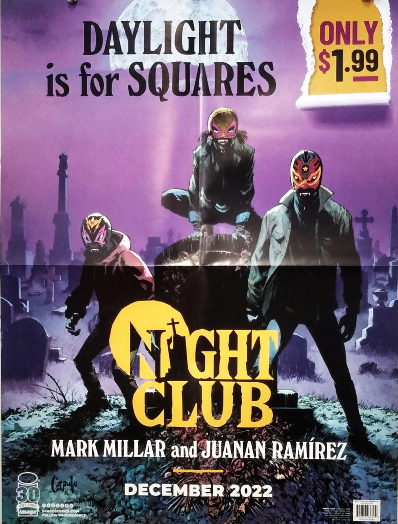 NIGHT CLUB / ALL AGAINST ALL DOUBE SIDED FOLDED PROMO POSTER
