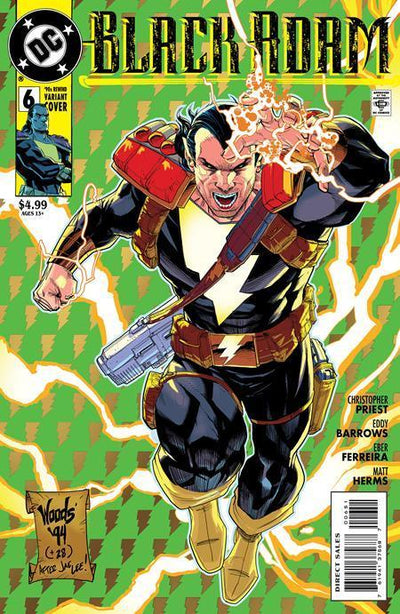 BLACK ADAM #6 CVR D PETE WOODS 90S COVER MONTH CARD STOCK VAR