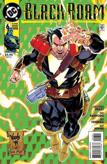 BLACK ADAM #6 CVR D PETE WOODS 90S COVER MONTH CARD STOCK VAR