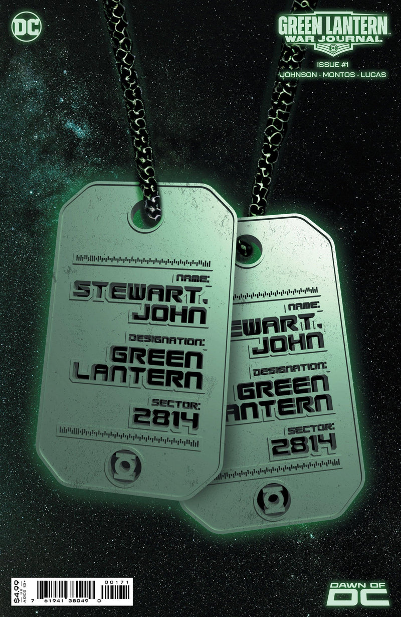 GREEN LANTERN WAR JOURNAL (2023) #1 CVR E JOHN STEWART GLOW-IN-THE-DARK DOG TAG CARD STOCK VAR