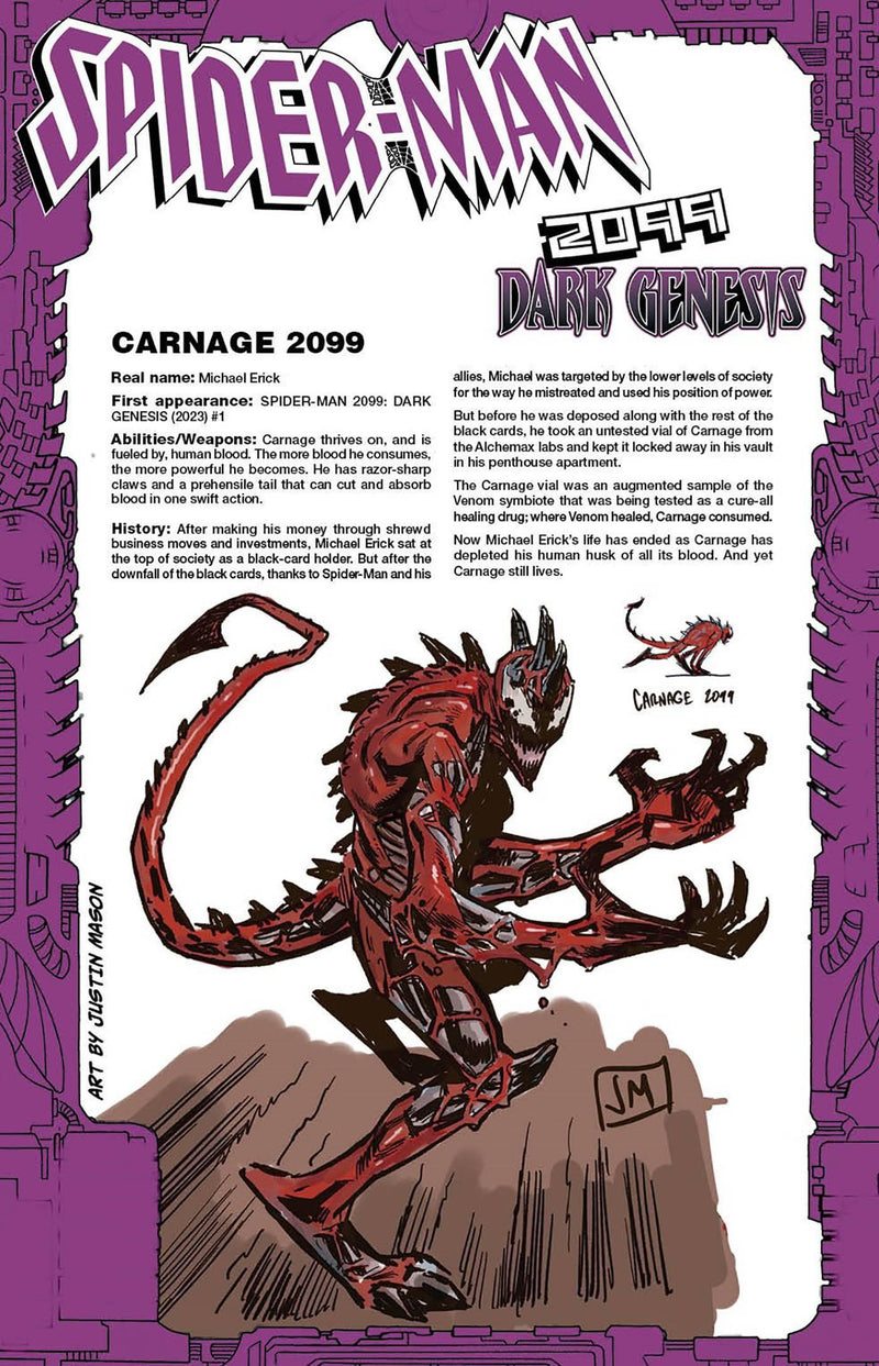 SPIDER-MAN 2099 DARK GENESIS (2023) - SET OF FIVE 25 COPY HANDBOOK VARIANTS