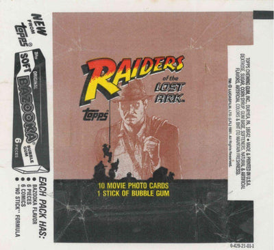 1981 TOPPS RAIDERS OF THE LOST ARK EMPTY WRAPPER - BAZOOKA