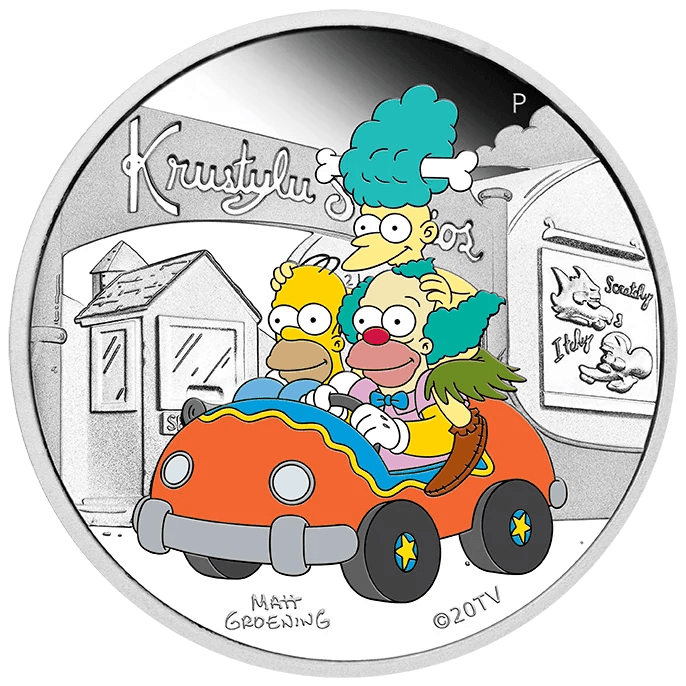 SIMPSONS KRUSTYLU STUDIO 2022 1oz SILVER COLOURED COIN - Kings Comics