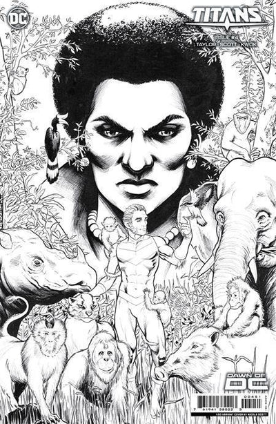 TITANS VOL 4 (2023) #4 CVR E INC 1:50 NICOLA SCOTT B&W CARD STOCK VAR