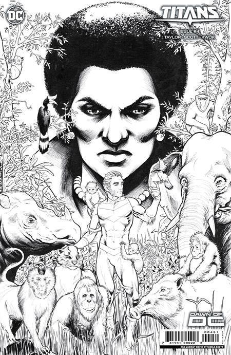TITANS VOL 4 (2023) #4 CVR E INC 1:50 NICOLA SCOTT B&W CARD STOCK VAR