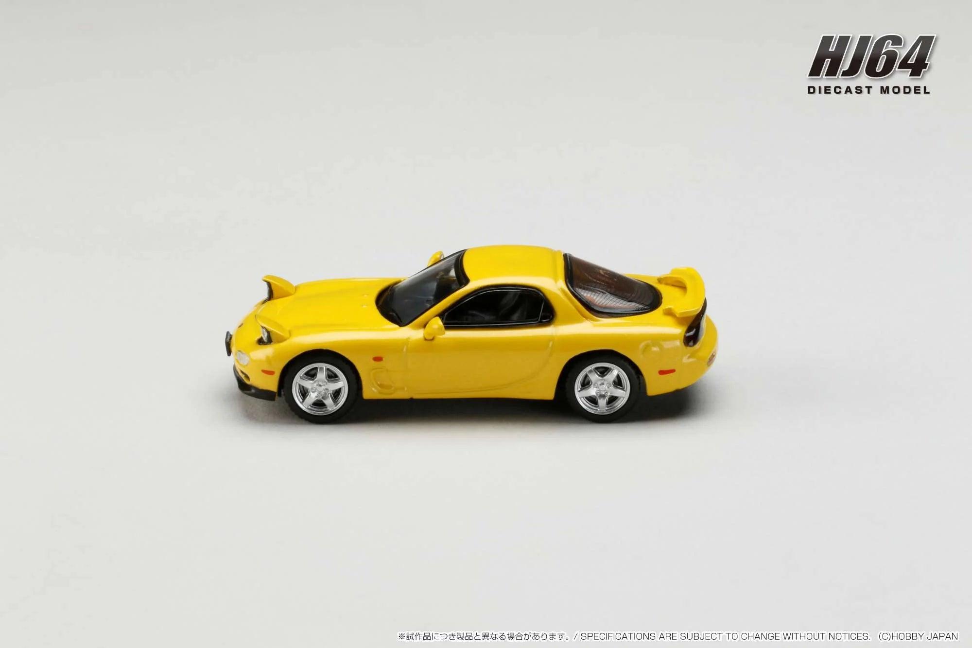 HOBBY JAPAN 1/64 MAZDA EFINI RX-7 (FD3S) COMPETITION YELLOW MICA