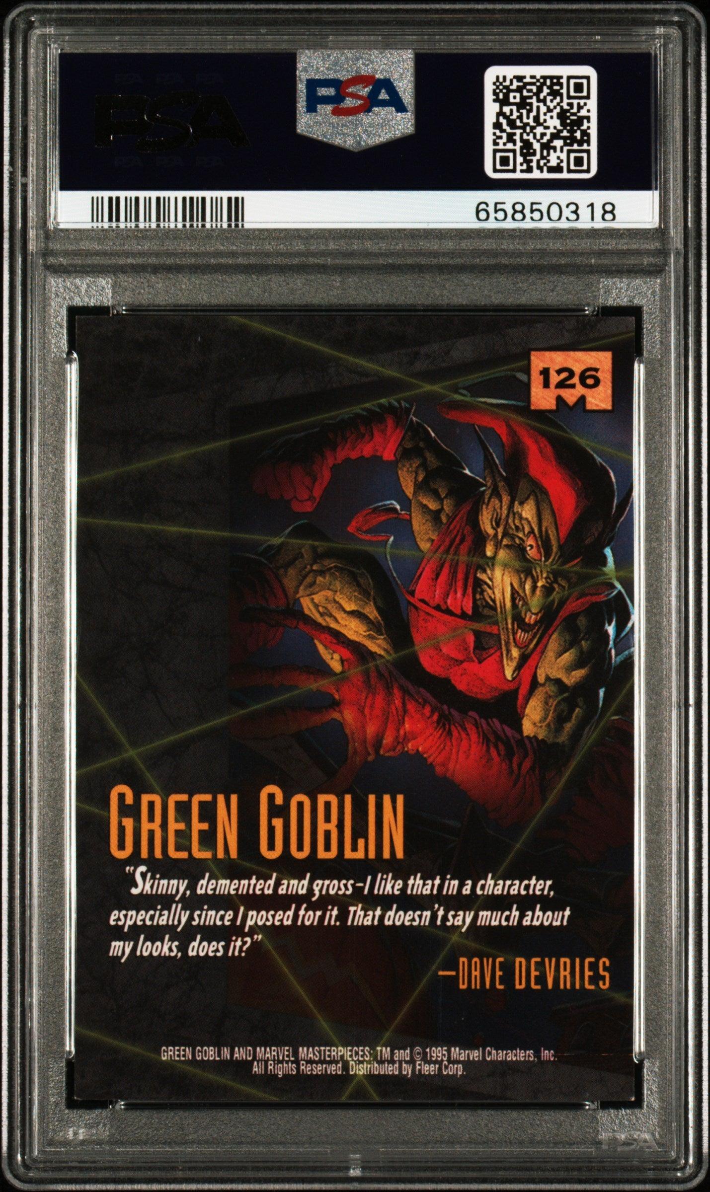 1995 MARVEL MASTERPIECES #126 GREEN GOBLIN EMOTION SIGNATURE SERIES PSA 7 - Kings Comics