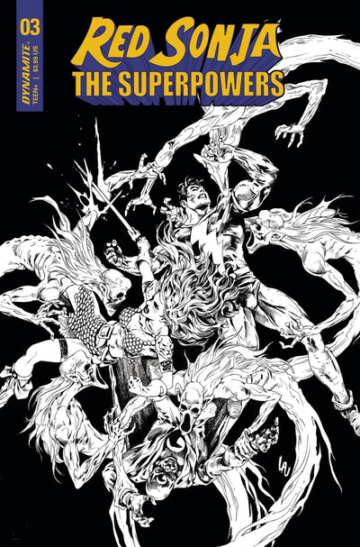 RED SONJA THE SUPERPOWERS #3 10 COPY LAU B&W INCV