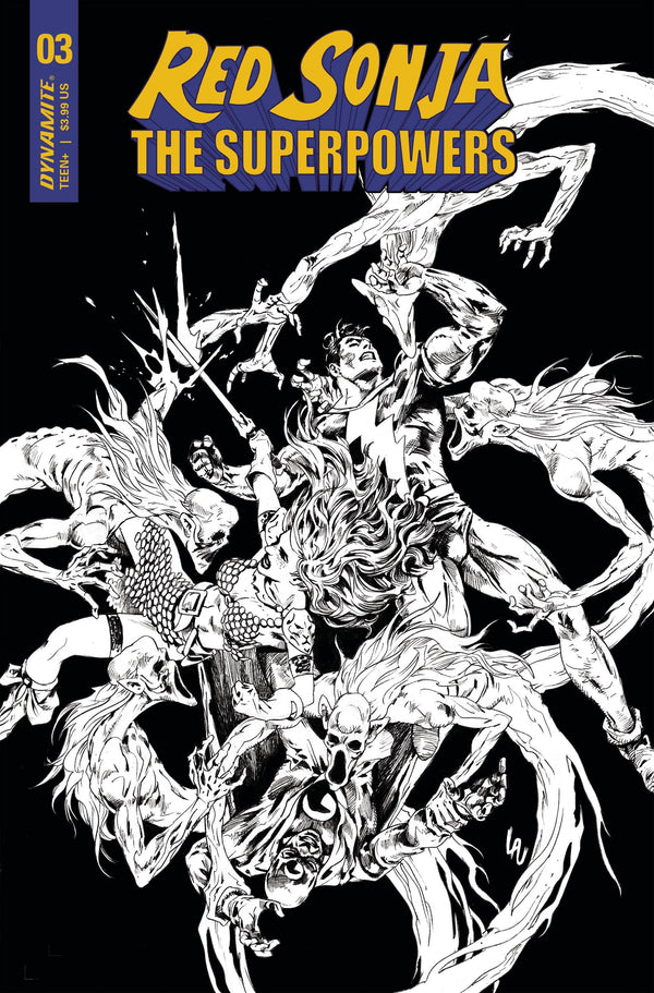 RED SONJA THE SUPERPOWERS #3 10 COPY LAU B&W INCV