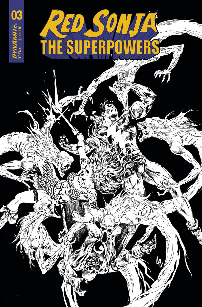 RED SONJA THE SUPERPOWERS #3 10 COPY LAU B&W INCV