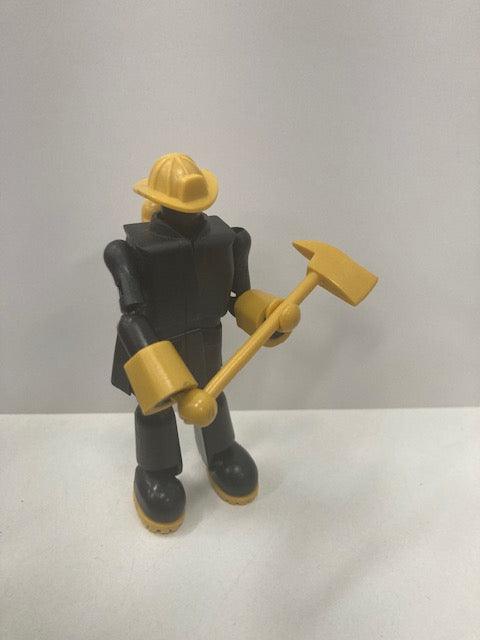 STIKFAS FIREFIGHTER YELLOW & BLACK AFK 5 FIGURE - INCOMPLETE SEE NOTES - Kings Comics